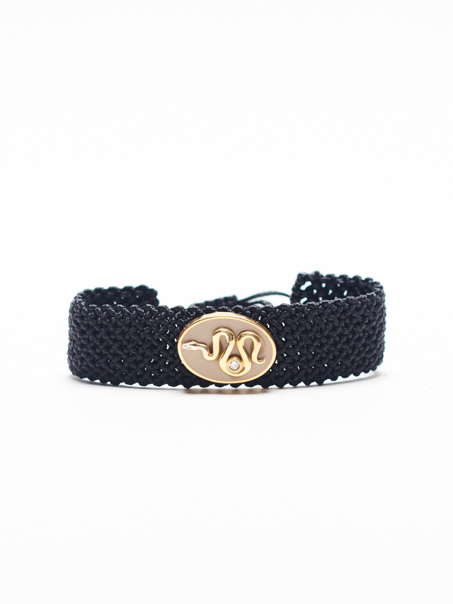 NERIDA HANDLOOMED BRACELET LATTE ENAMELED